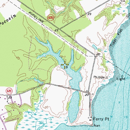 Topographic Map of Ferry Point Pond, VA