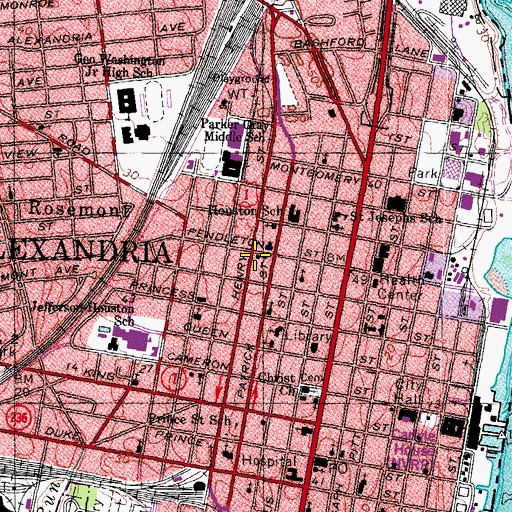 Topographic Map of Russell Temple Christian Methodist Episcopal Church, VA