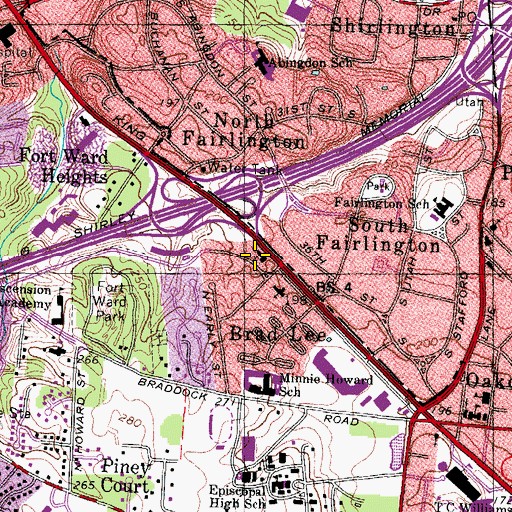 Topographic Map of Fairlington United Methodist Church, VA