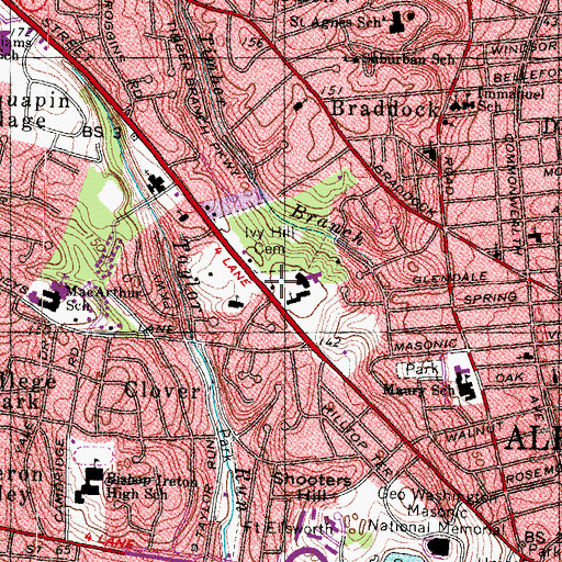 Topographic Map of Woodbine Nursing and Convalescent Home, VA