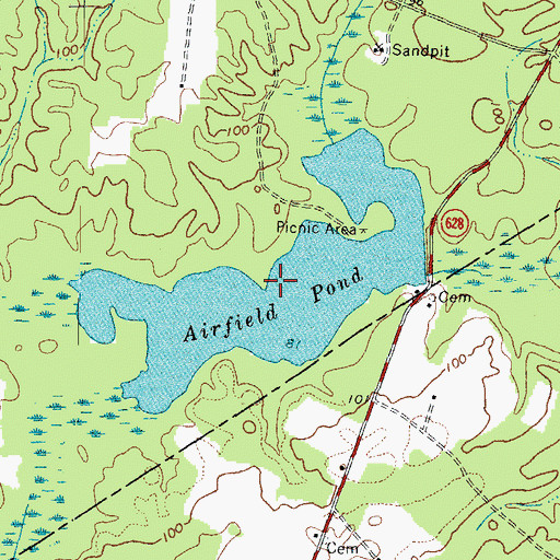 Topographic Map of Airfield Pond, VA