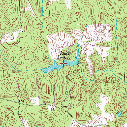 Topographic Map of Lake Amtoco, VA