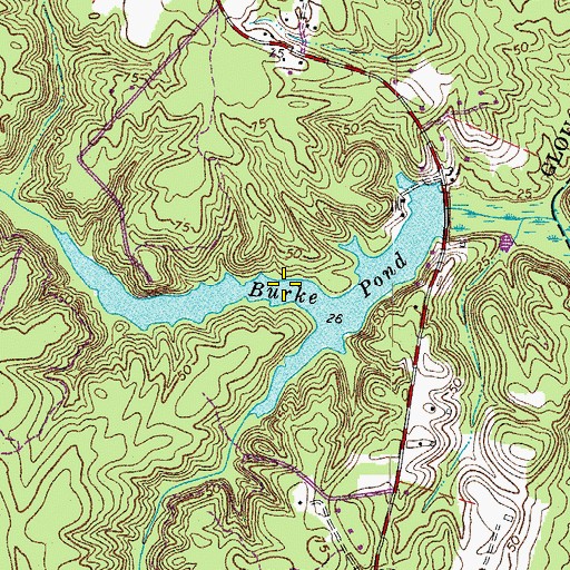 Topographic Map of Burke Pond, VA