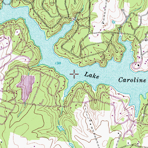 Topographic Map of Lake Caroline, VA