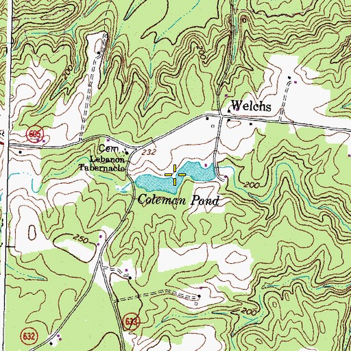Topographic Map of Coleman Pond, VA