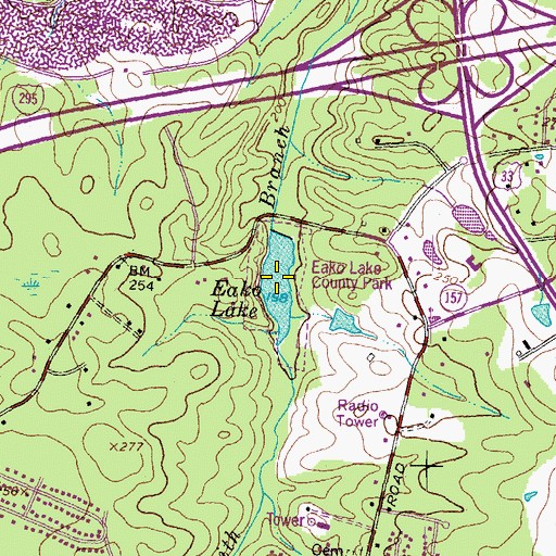 Topographic Map of Eako Lake, VA
