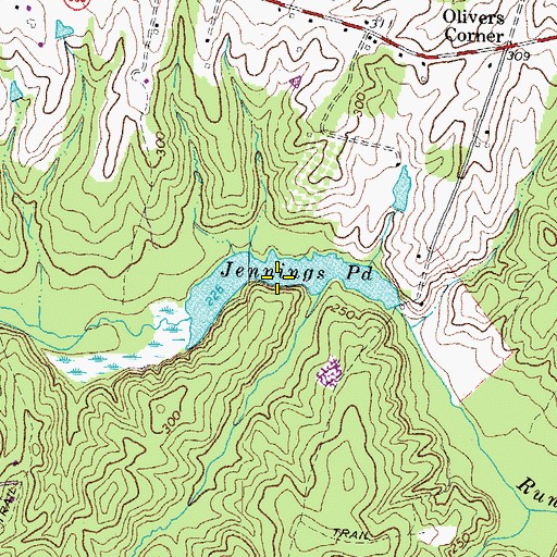Topographic Map of Jennings Pond, VA