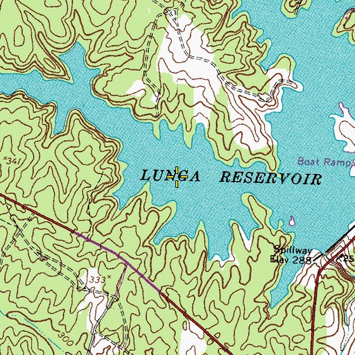 Topographic Map of Lunga Reservoir, VA