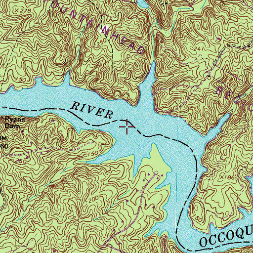 Topographic Map of Occoquan Reservoir, VA