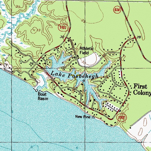 Topographic Map of Lake Pasbehegh, VA