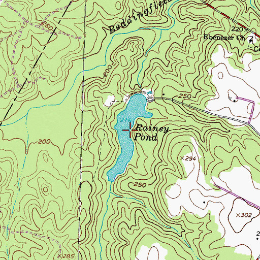 Topographic Map of Rainey Pond, VA