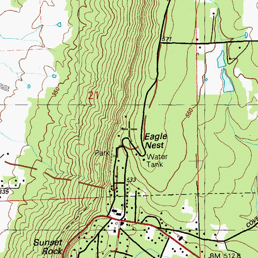 Topographic Map of Eagle Nest, AL