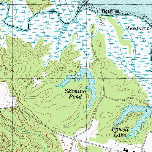 Topographic Map of Skimino Pond, VA