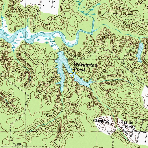 Topographic Map of Warburton Pond, VA