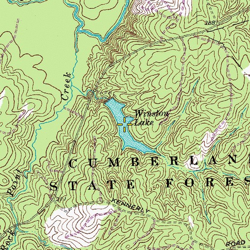 Topographic Map of Winston Lake, VA