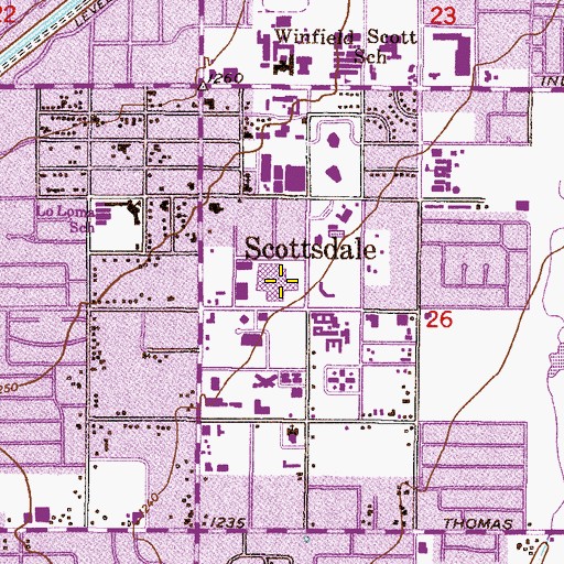 Topographic Map of HonorHealth Scottsdale Osborn Medical Center, AZ
