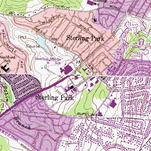 Topographic Map of Sterling Post Office, VA