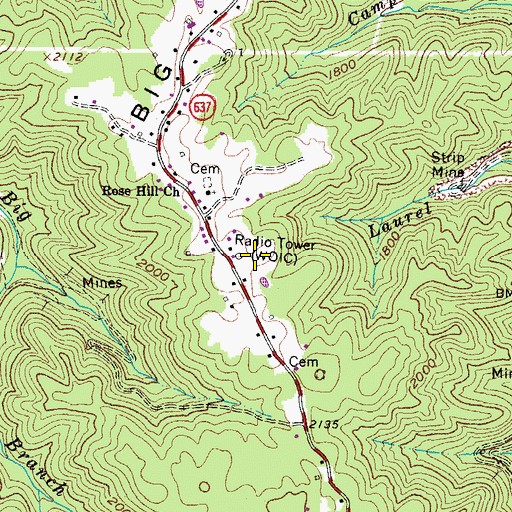 Topographic Map of WDIC-AM (Clinchco), VA