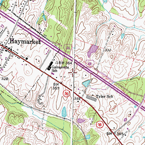 Topographic Map of WDAW-AM (Haymarket), VA
