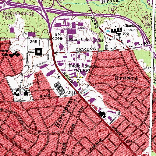 Topographic Map of WJRW-AM (Richmond), VA