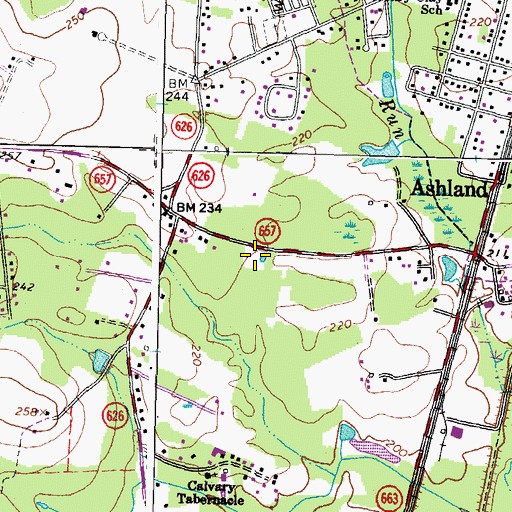 Topographic Map of WYFJ-FM (Ashland), VA