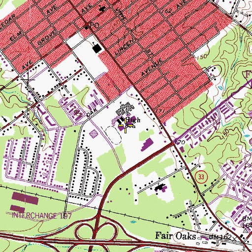 Topographic Map of WHCE-FM (Highland Springs), VA