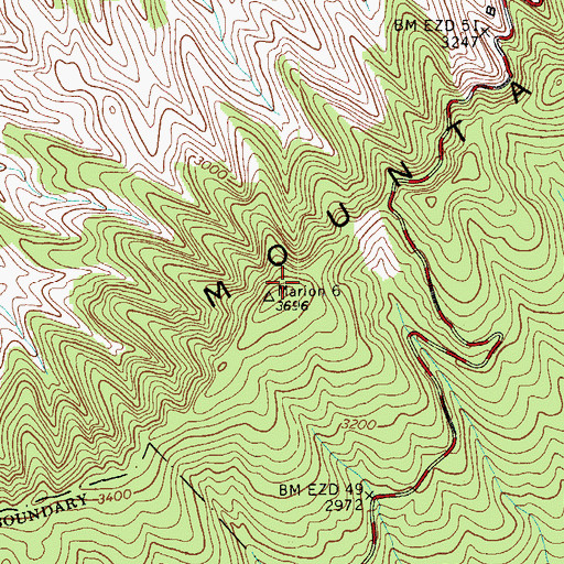 Topographic Map of WMEV-FM (Marion), VA