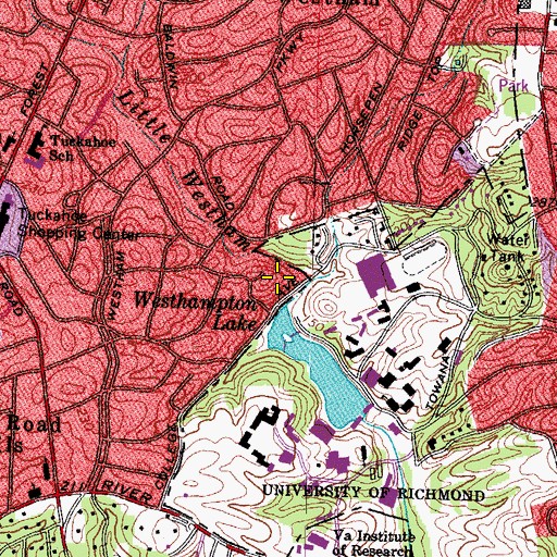 Topographic Map of WDCE-FM (Richmond), VA