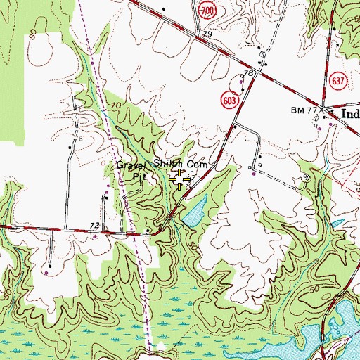 Topographic Map of WXRI-FM (Windsor), VA
