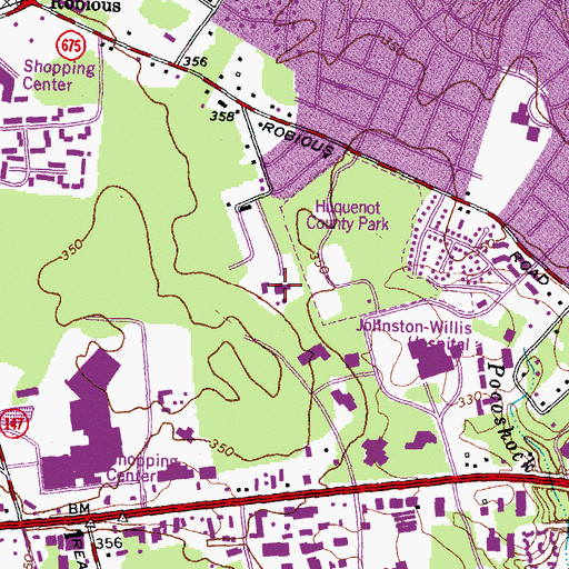 Topographic Map of WCVE-TV (Richmond), VA