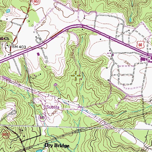 Topographic Map of WRLH-TV (Richmond), VA