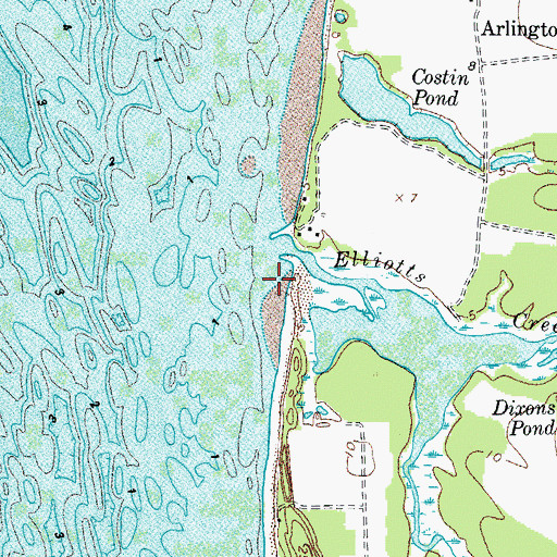 Topographic Map of Elliotts Creek, VA
