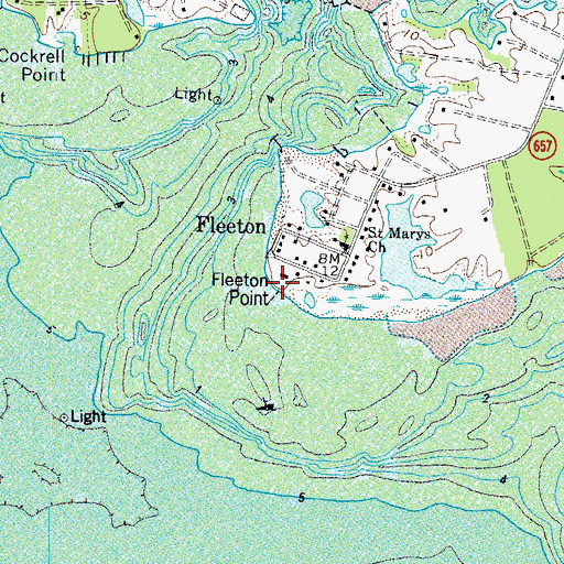 Topographic Map of Fleeton Point, VA