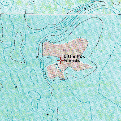 Topographic Map of Little Fox Islands, VA