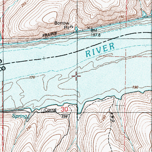 Topographic Map of Revere Bar, WA