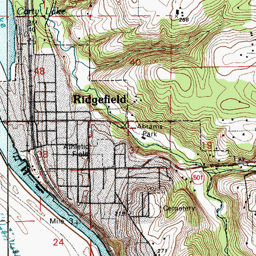 Topographic Map of Abrams Park, WA