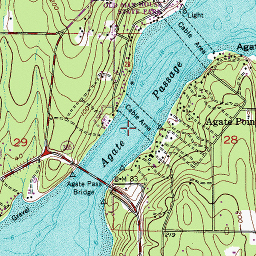 Topographic Map of Agate Passage, WA