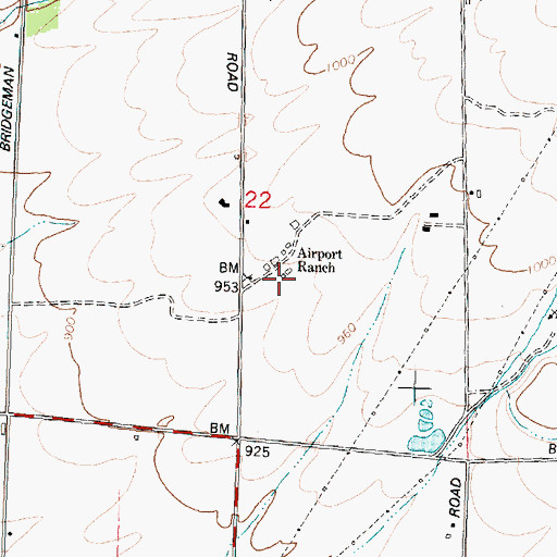 Topographic Map of Airport Ranch, WA