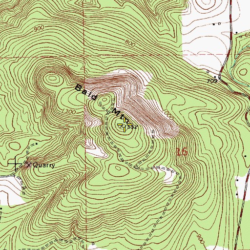 Topographic Map of Bald Mountain, WA