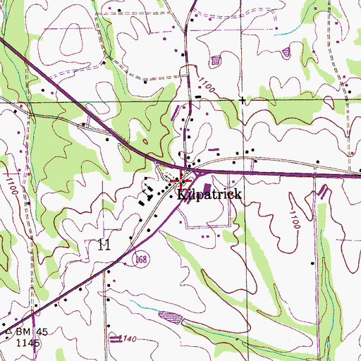 Topographic Map of Kilpatrick, AL