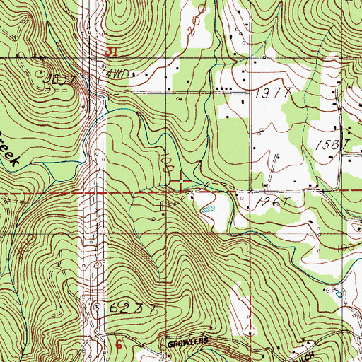 Topographic Map of Baxter Creek, WA