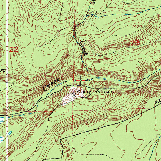 Topographic Map of Beane Creek, WA