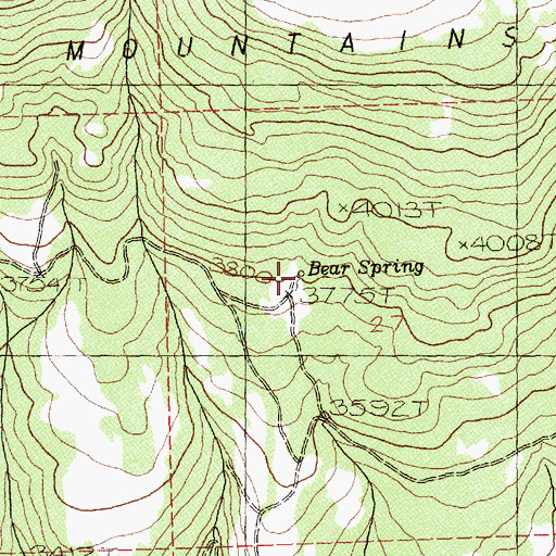 Topographic Map of Bear Spring, WA