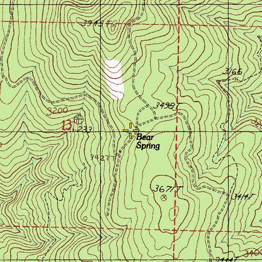 Topographic Map of Bear Spring, WA