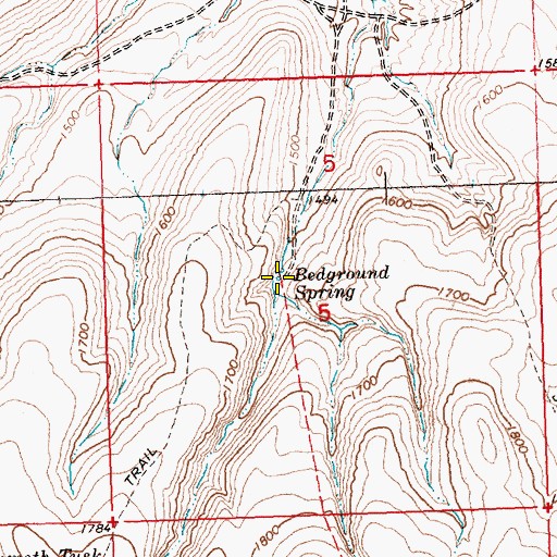 Topographic Map of Bedground Spring, WA