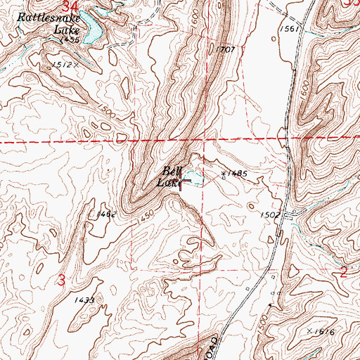 Topographic Map of Bell Lake, WA