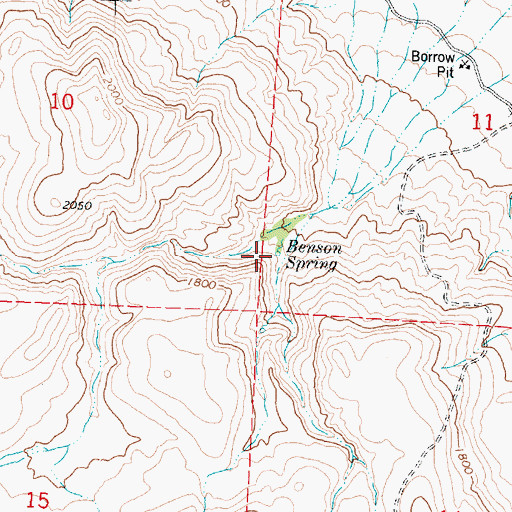 Topographic Map of Benson Spring, WA
