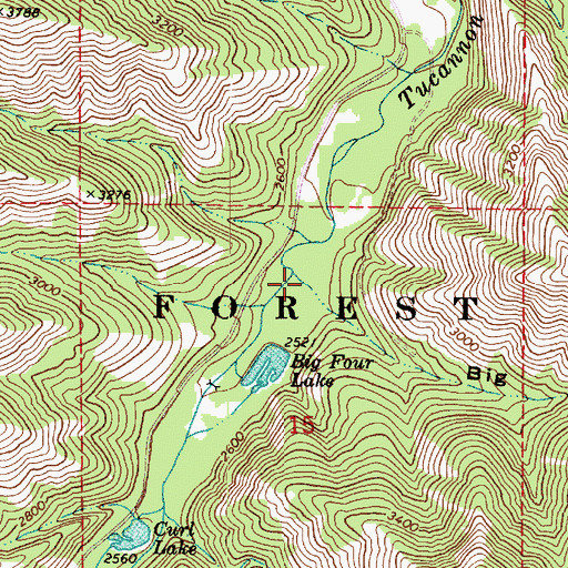 Topographic Map of Big Four Canyon, WA