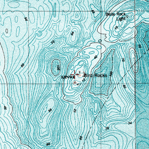 Topographic Map of Bird Rocks, WA