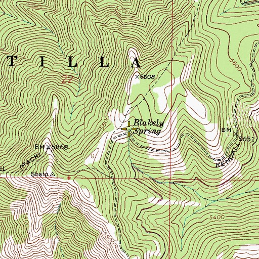 Topographic Map of Blakely Spring, WA